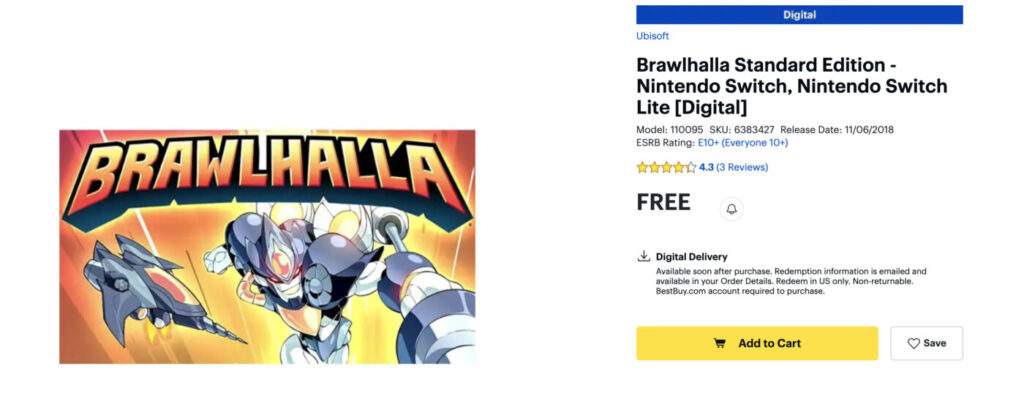 Free Brawlhalla Standard Edition For Nintendo Switch